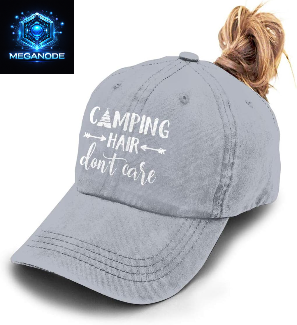 Unisex Camping Hair Don'T Care Vintage Adjustable Baseball Cap Denim Dad Hat