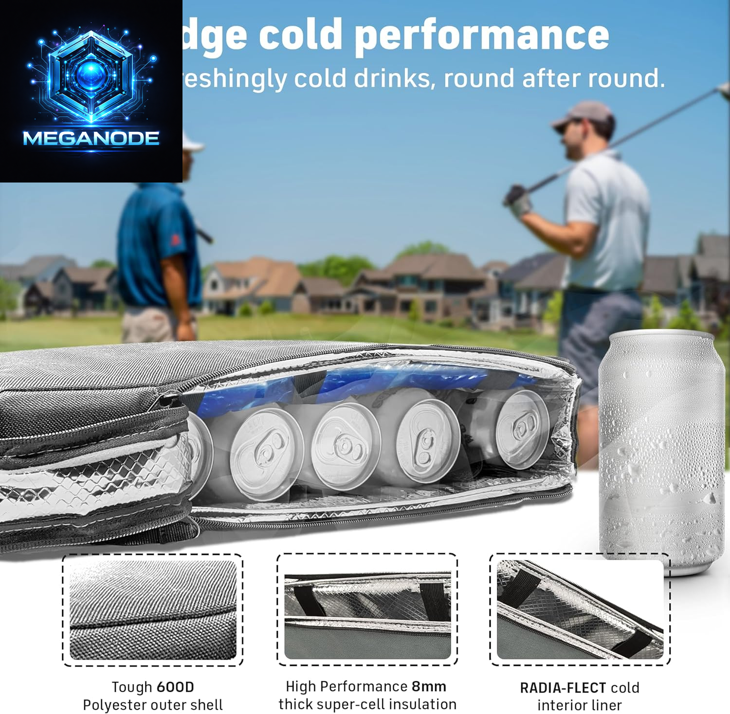 Frostbox Golf Bag Cooler with Ice Pack | Insulated 6-Can Beer Sleeve 