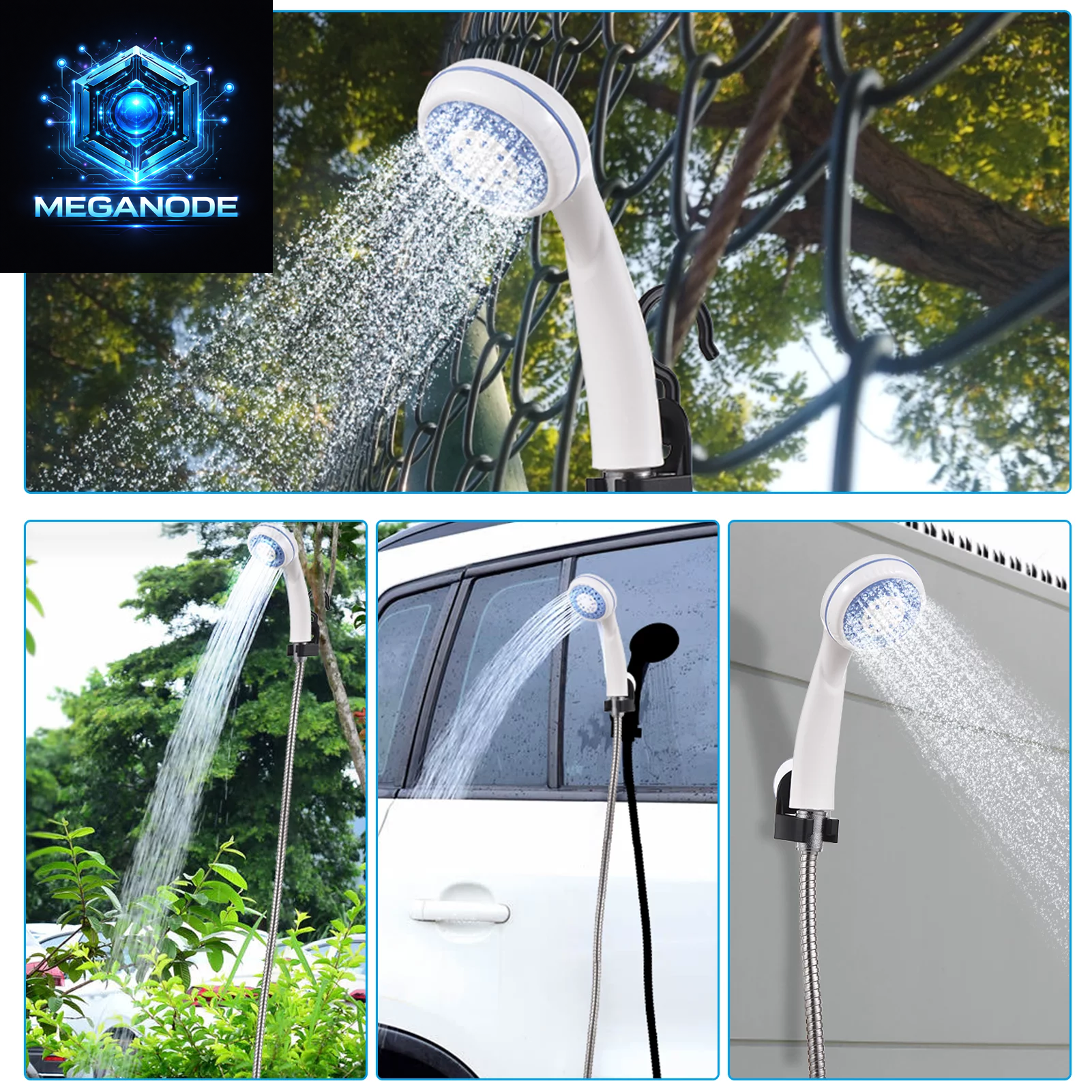 Portable Camping Shower Outdoor USB Rechargeable Electric Shower Pump for Camping Car Washing Gardening Pet Cleaning
