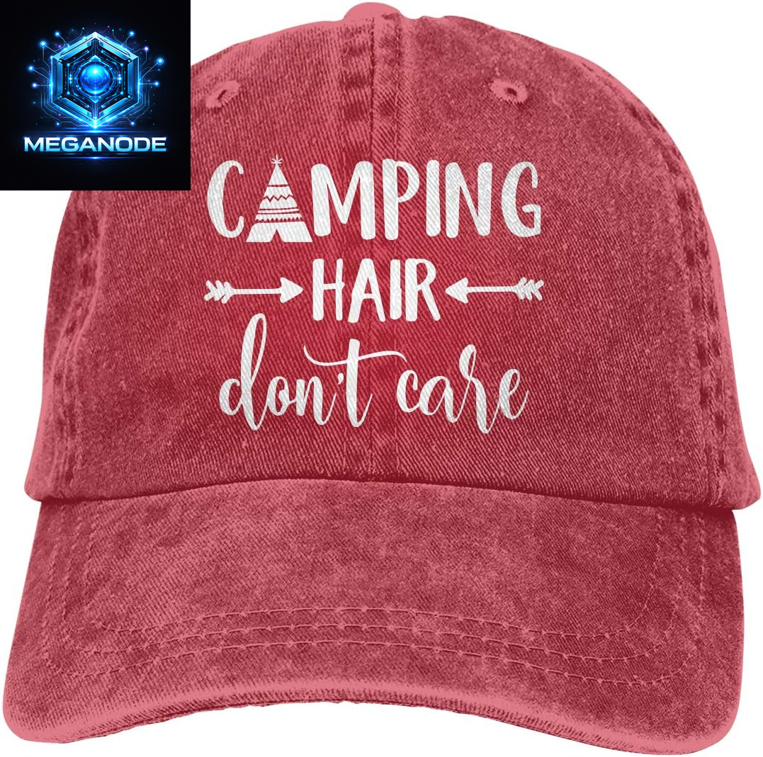 Unisex Camping Hair Don'T Care Vintage Adjustable Baseball Cap Denim Dad Hat