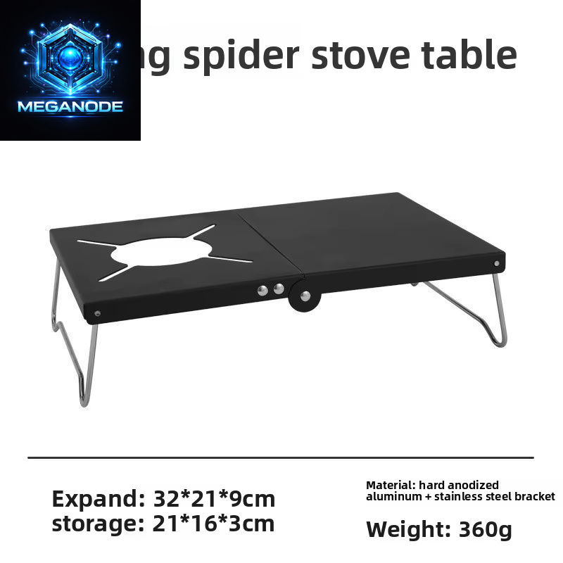 Outdoor Camping Camping Folding Table Spider Stove Accessories Portable Table Aluminum Alloy Camping Barbecue Table Parrilla