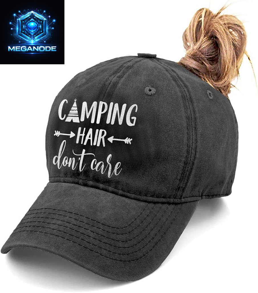 Unisex Camping Hair Don'T Care Vintage Adjustable Baseball Cap Denim Dad Hat