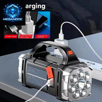 Portable Powerful USB Rechargeable Flashlight Solar LED Light with COB 