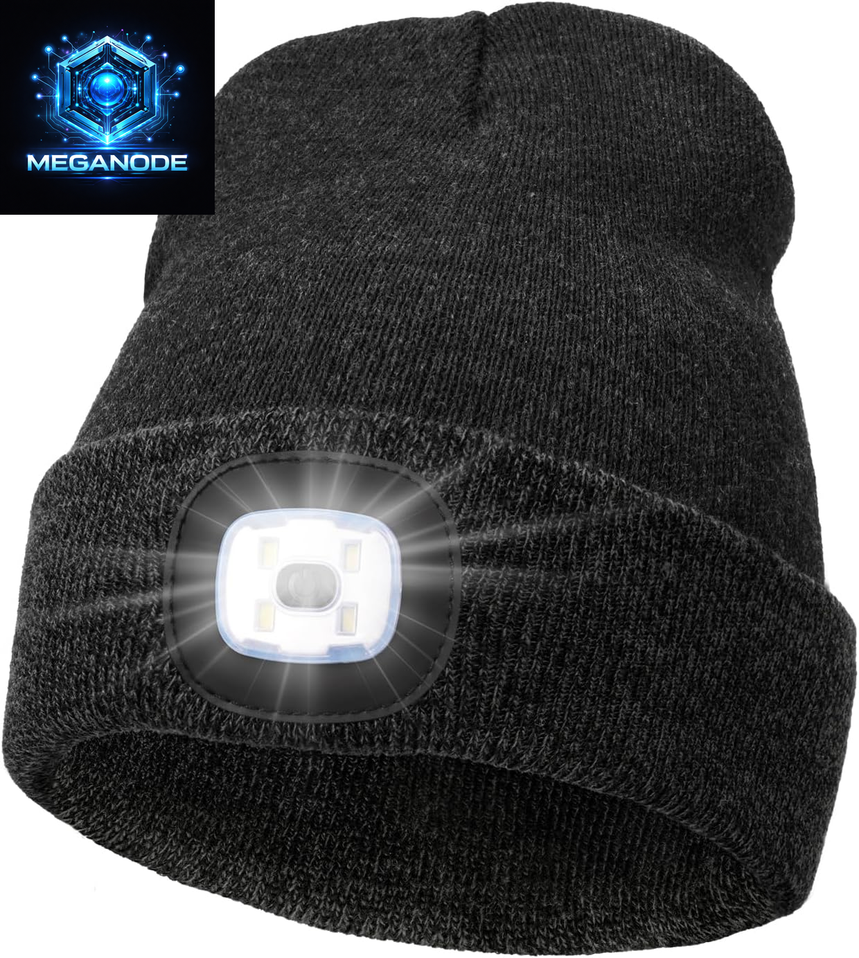 Unisex Hat with Light, USB Rechargeable Hands Free Headlamp LED Beanie