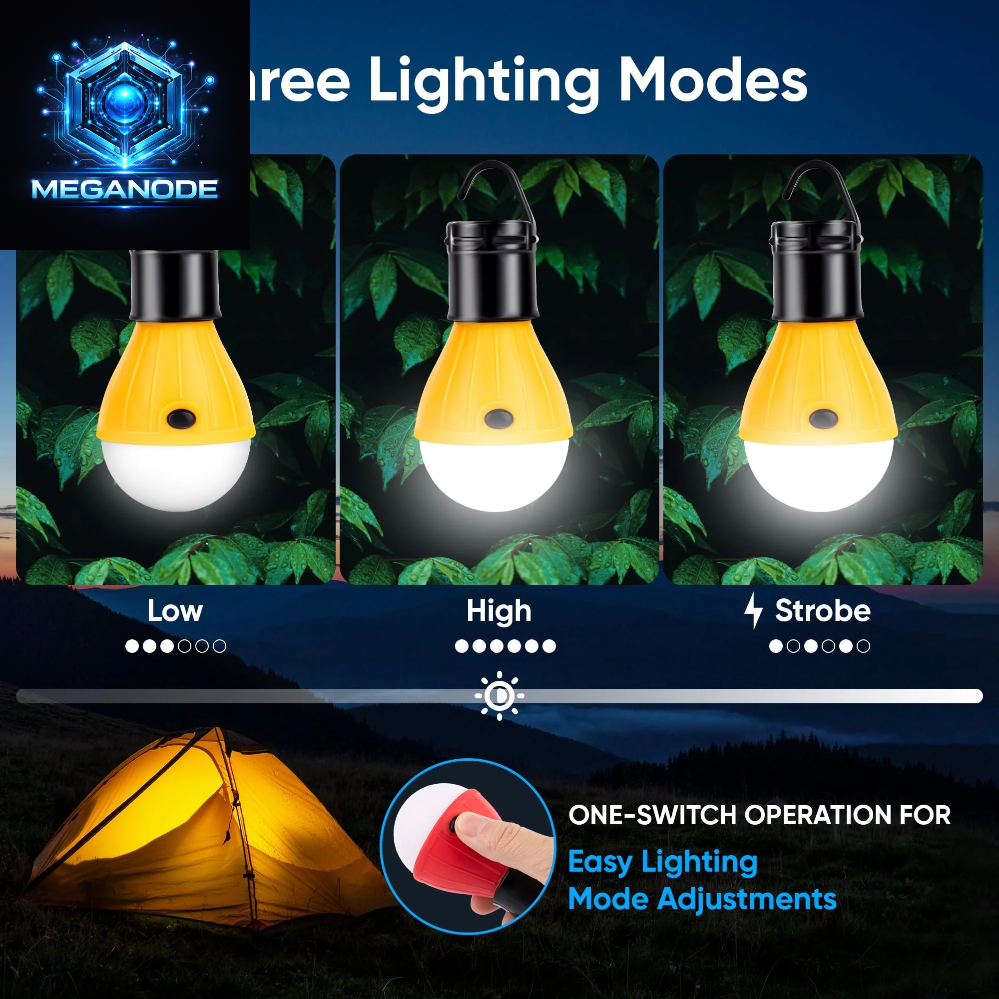 LED Hanging Camping Lantern Bulbs, Mini Camper Light Flashlight