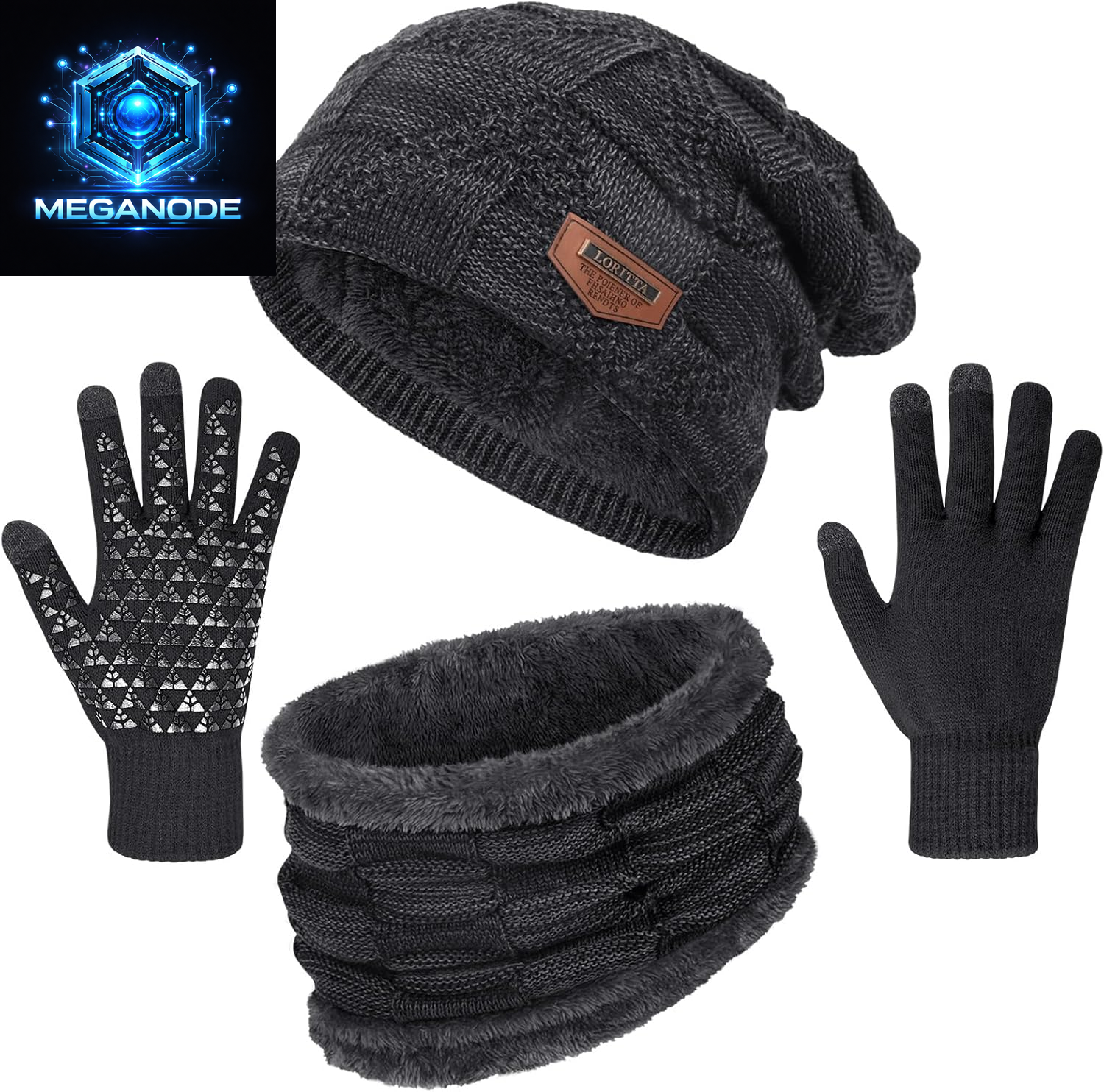 Winter Beanie Hats Scarf Gloves and  Skull Cap Neck Warmer 