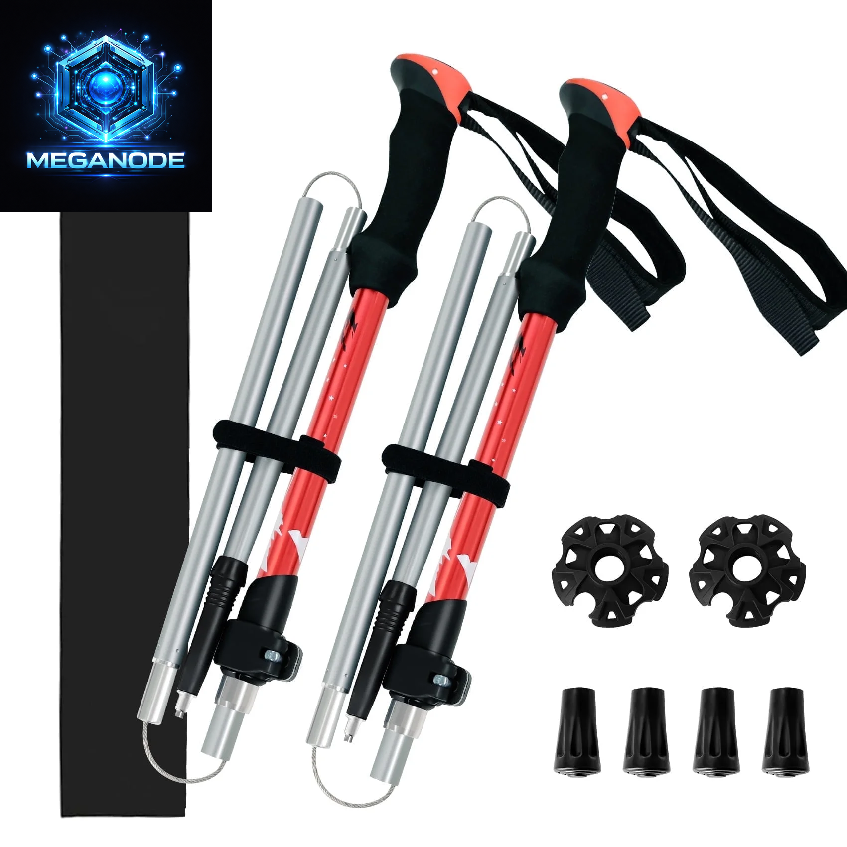 Collapsible Trekking Poles for Hiking - 2 Pack Collapsible Aluminum Walking Stick