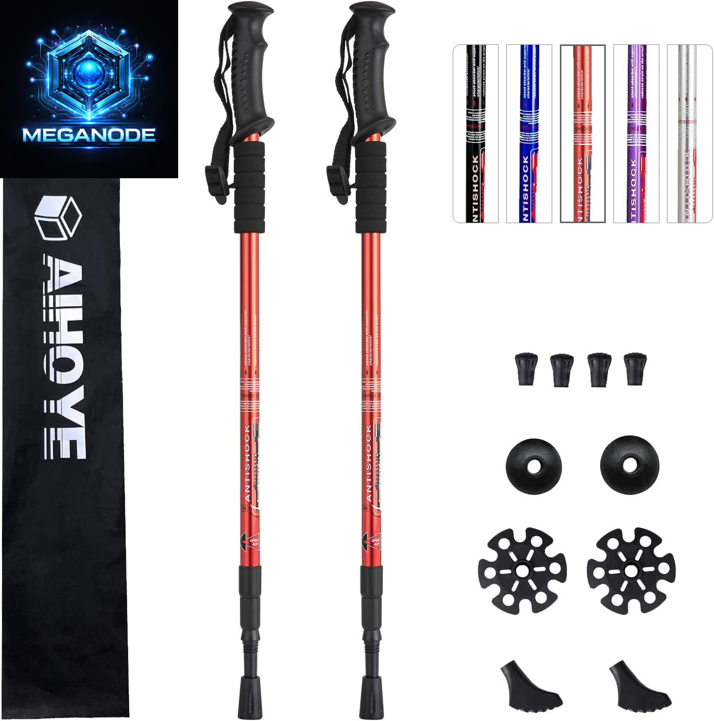 Hiking Trekking Poles, 2 Pack Collapsible, Lightweight and anti Shock,