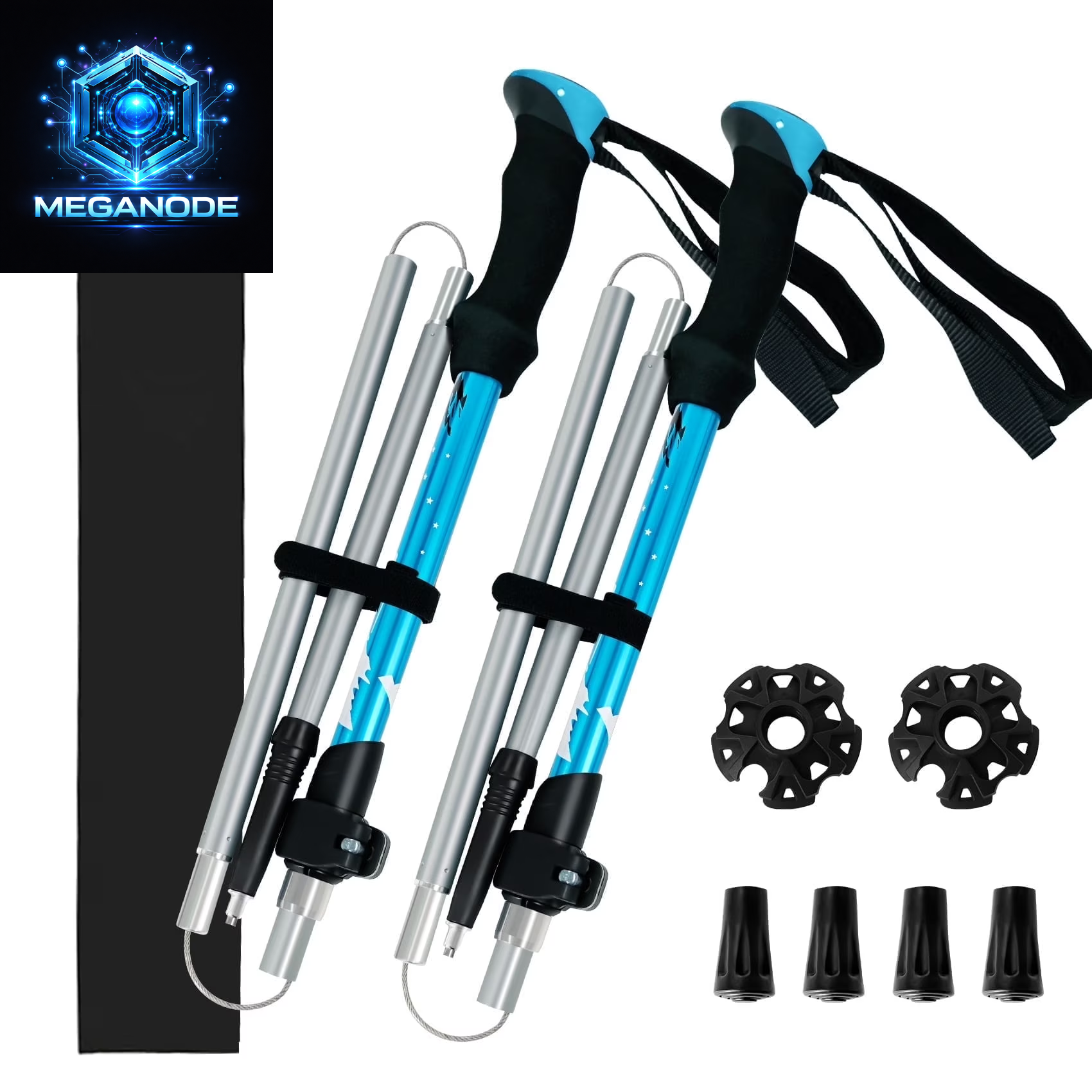 Collapsible Trekking Poles for Hiking - 2 Pack Collapsible Aluminum Walking Stick
