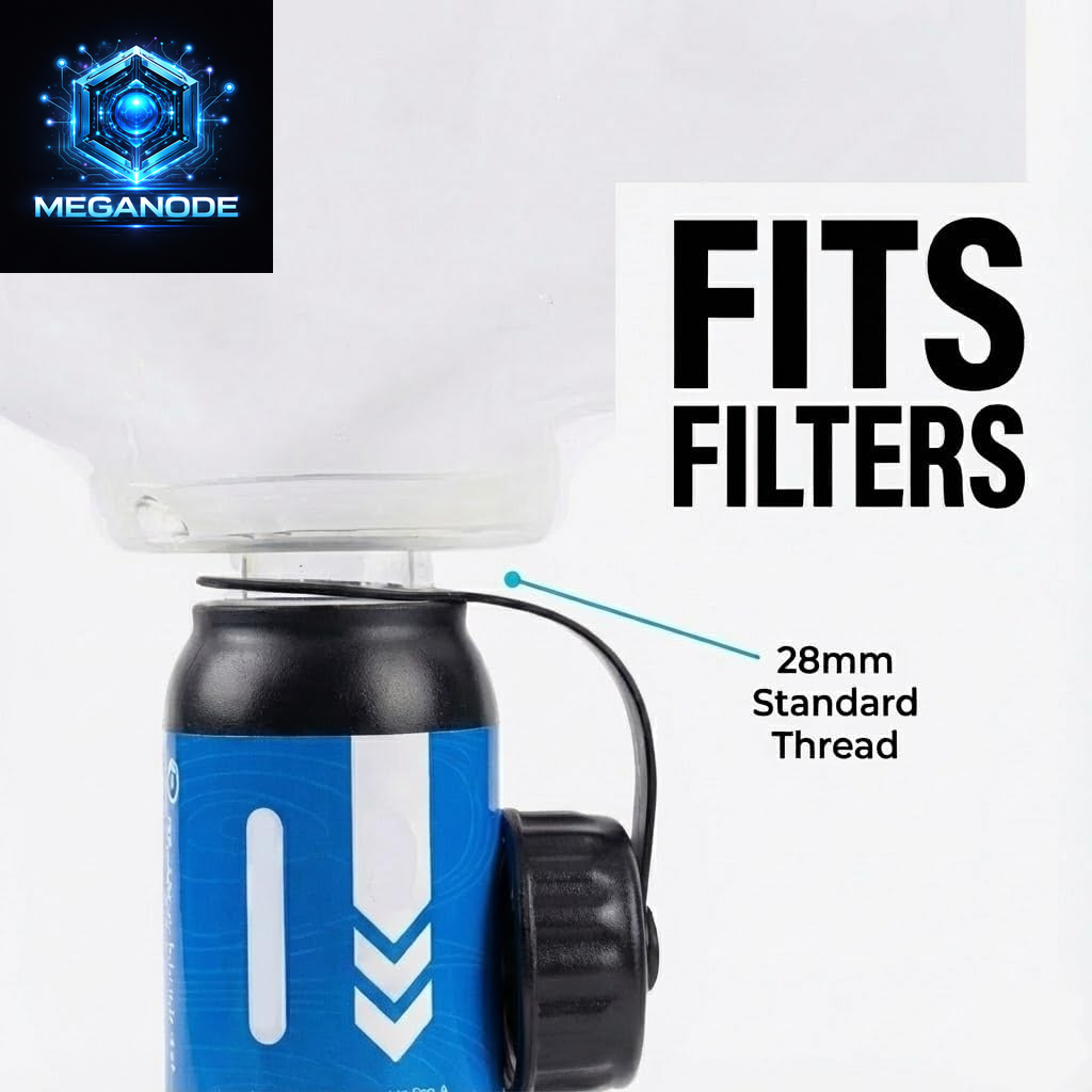 2L Collapsible Water Bladder – Ultralight TPU Hydration Canteen, 28mm Thread Compatible with Sawyer Squeeze & Mini, BPA-Free Leak-Proof Filter Bag for Hiking, Camping & Backpacking