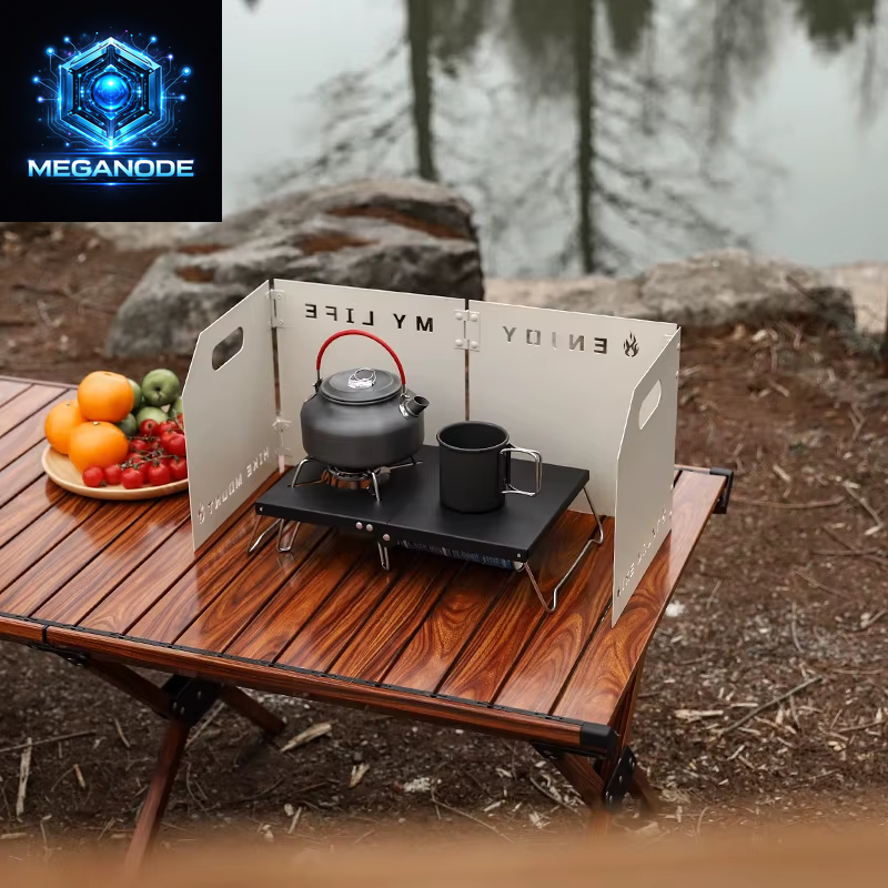 Outdoor Camping Camping Folding Table Spider Stove Accessories Portable Table Aluminum Alloy Camping Barbecue Table Parrilla