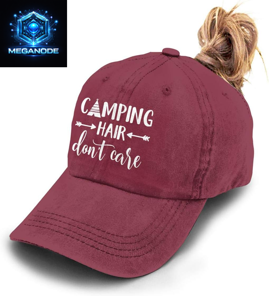 Unisex Camping Hair Don'T Care Vintage Adjustable Baseball Cap Denim Dad Hat