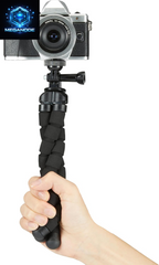 Portable and Flexible Tripod with Wireless Remote and Smartphone Clamp, 10-Inch, Black