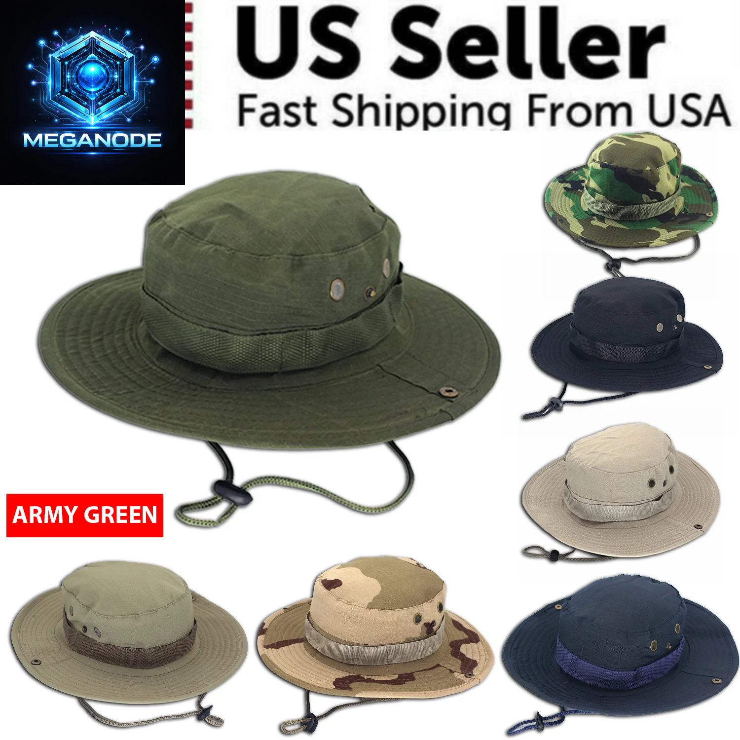 Boonie Bucket Hats Outdoor Fishing Hunting Wide Brim Mesh Camo Safari Sun Cap