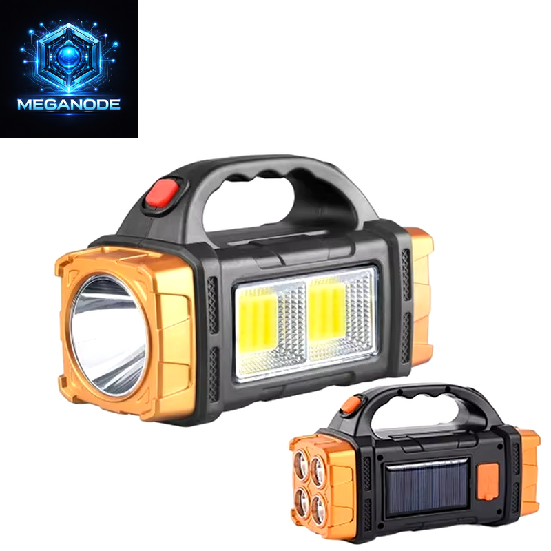 Portable Powerful USB Rechargeable Flashlight Solar LED Light with COB 