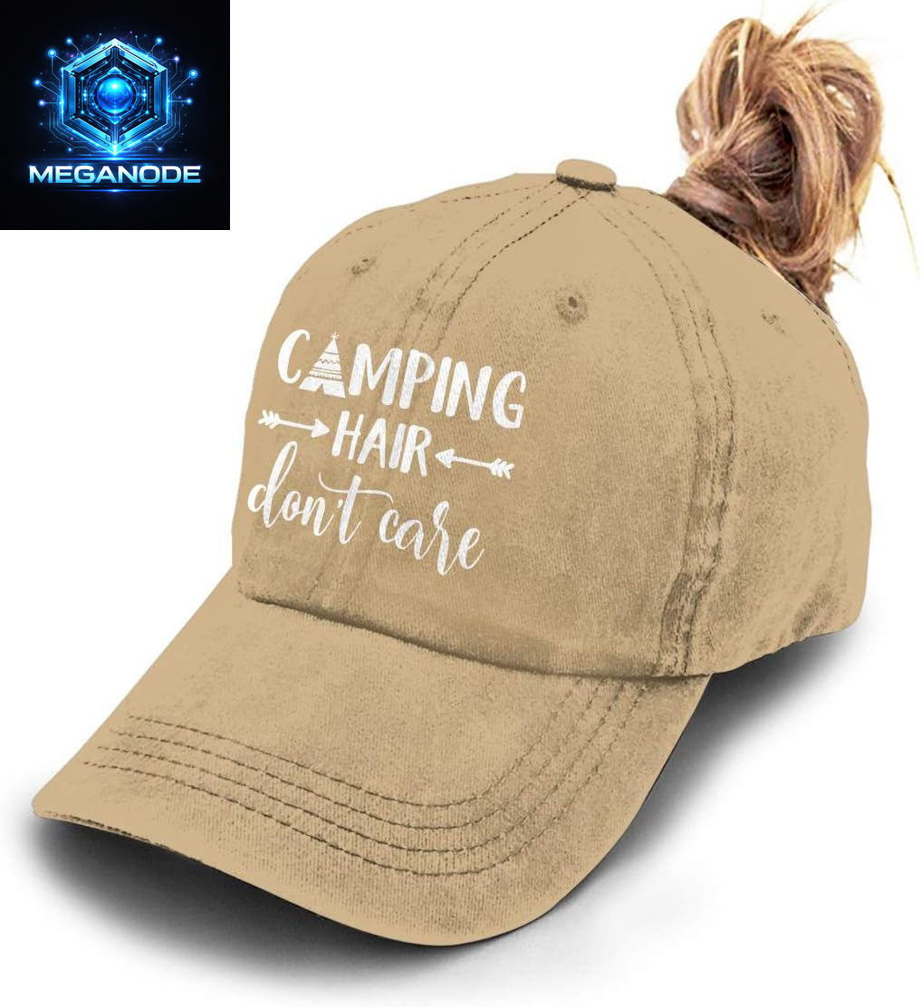 Unisex Camping Hair Don'T Care Vintage Adjustable Baseball Cap Denim Dad Hat