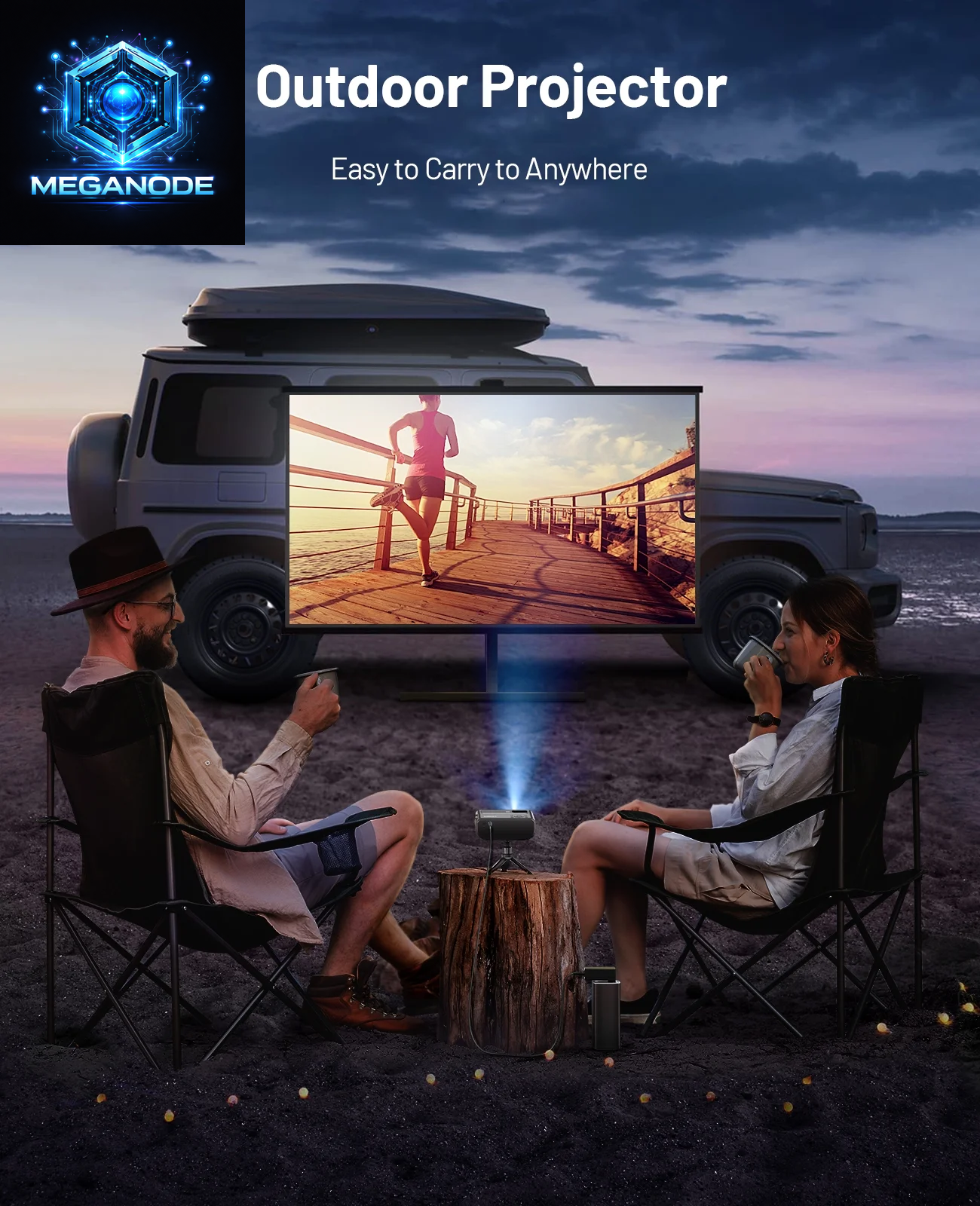 Portable Projector for Iphone, 1080P HD Projector 8000L with Tripod, Supporting Android/Ios/Windows, for Movies