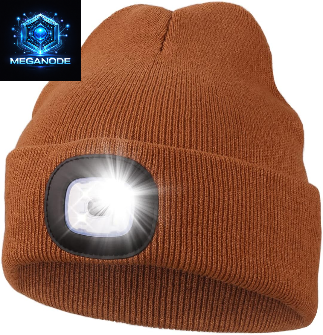 Unisex Hat with Light, USB Rechargeable Hands Free Headlamp LED Beanie
