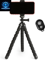 Portable and Flexible Tripod with Wireless Remote and Smartphone Clamp, 10-Inch, Black
