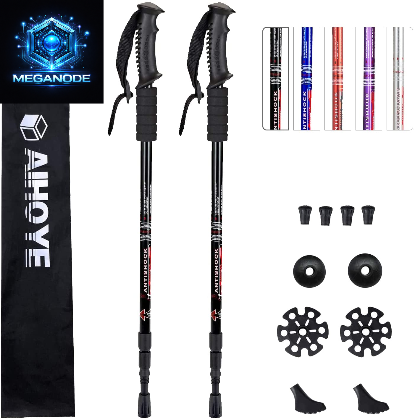 Hiking Trekking Poles, 2 Pack Collapsible, Lightweight and anti Shock,