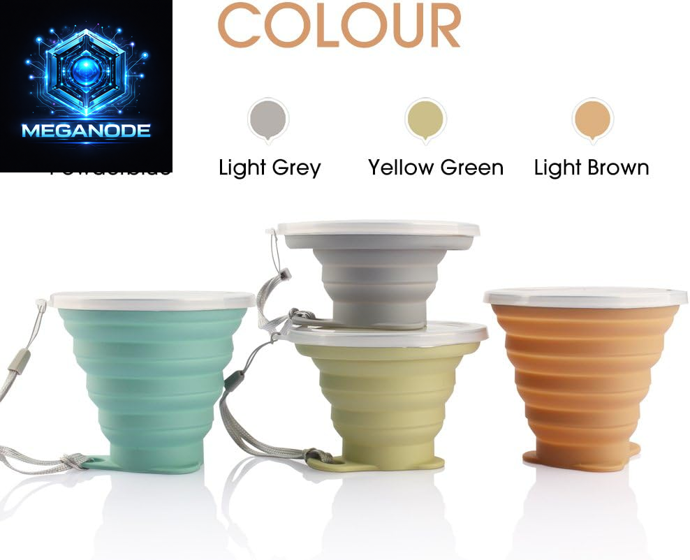 Versatile Silicone Collapsible Travel Cup - Portable Folding Camping Cup with Lids - Expandable and Lightweight Design for On-the-Go Hydration
