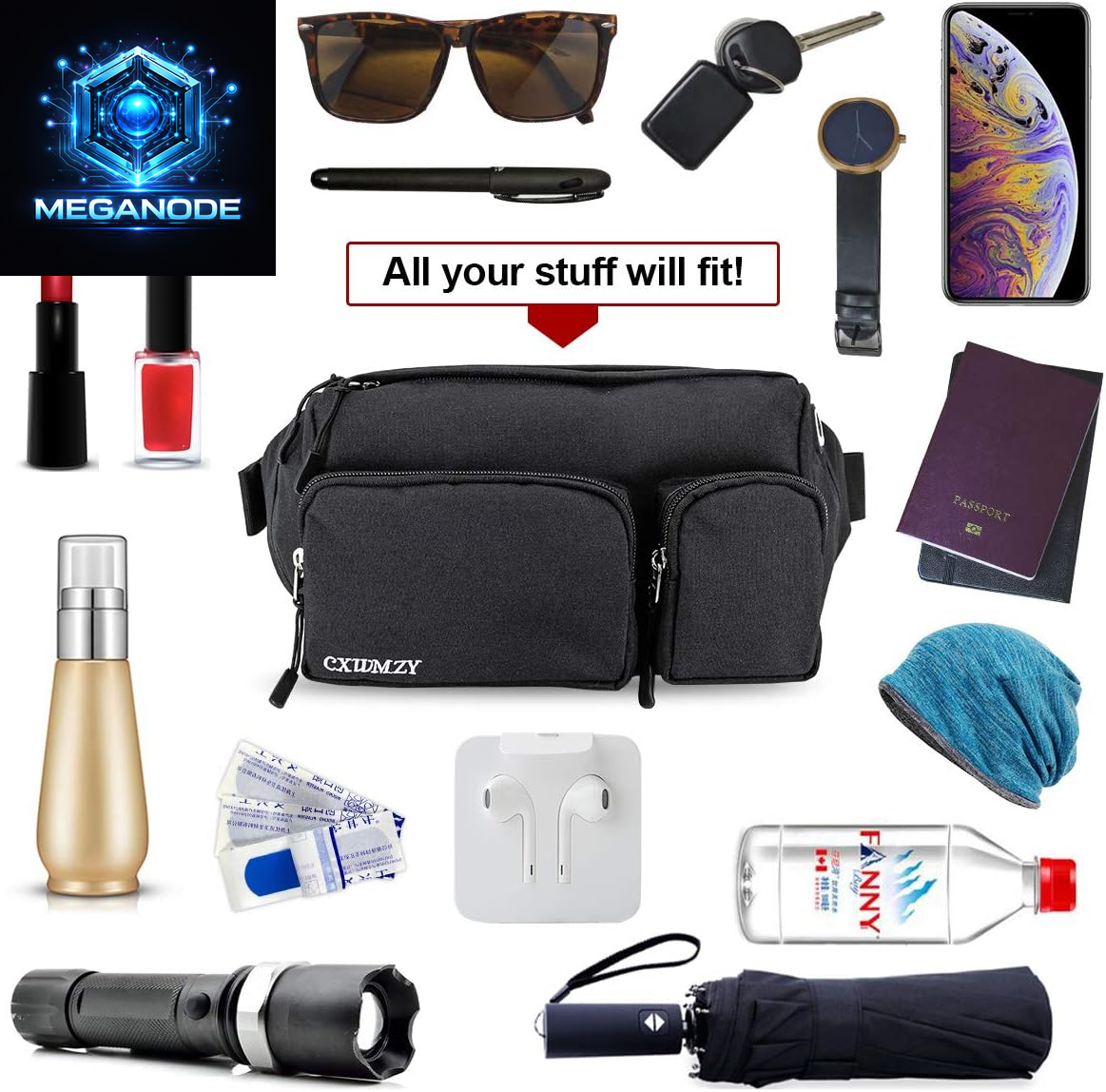 Fanny Packs for Women & Men, Waist Bag Hip Bum Bag 