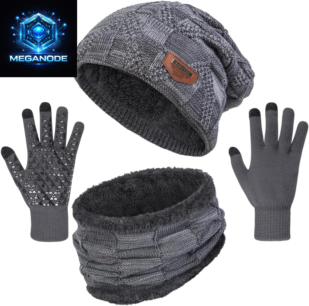 Winter Beanie Hats Scarf Gloves and  Skull Cap Neck Warmer 
