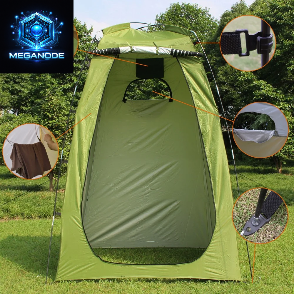 Portable Outdoor Shower Bath Changing Fitting Room Tent Shelter Camping Beach Privacy Toilet,Army Green